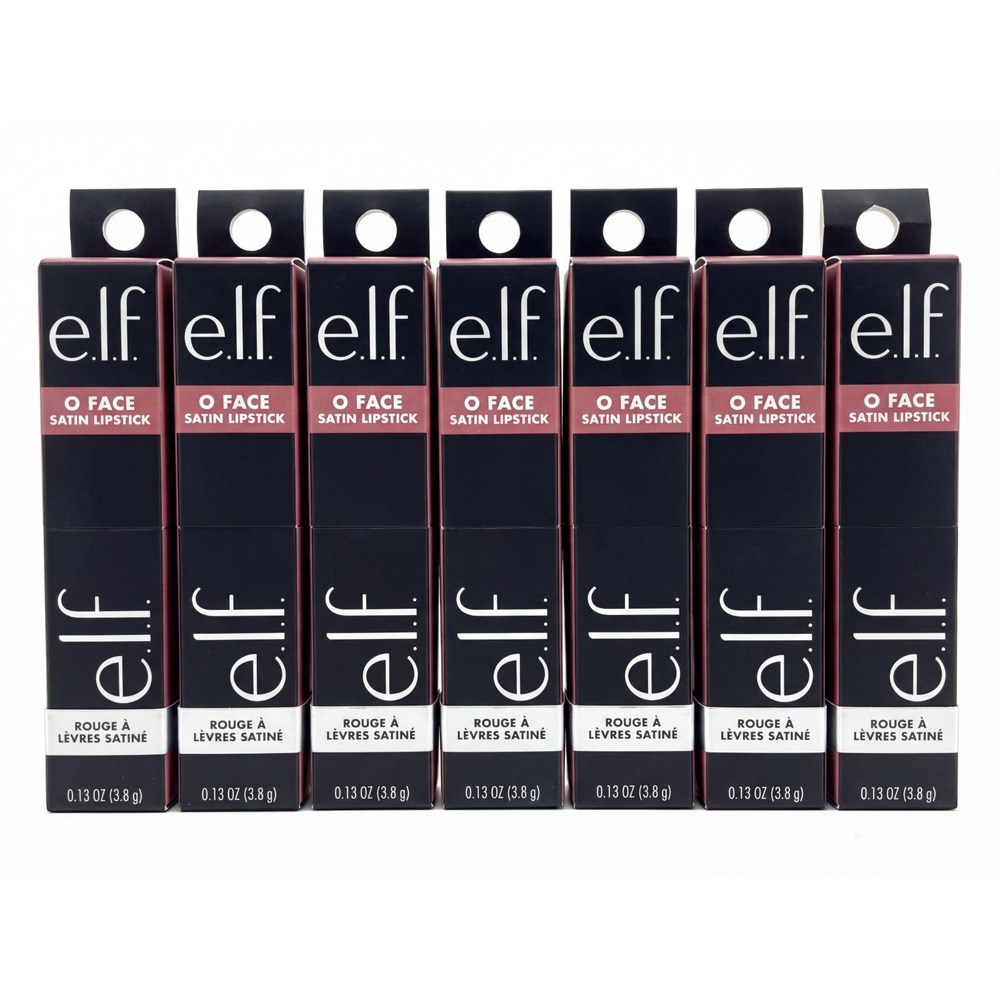 7X e.l.f.  O Face Satin Lipstick EFFORTLESS 0.13 oz Black Case 0.13 oz New Elf